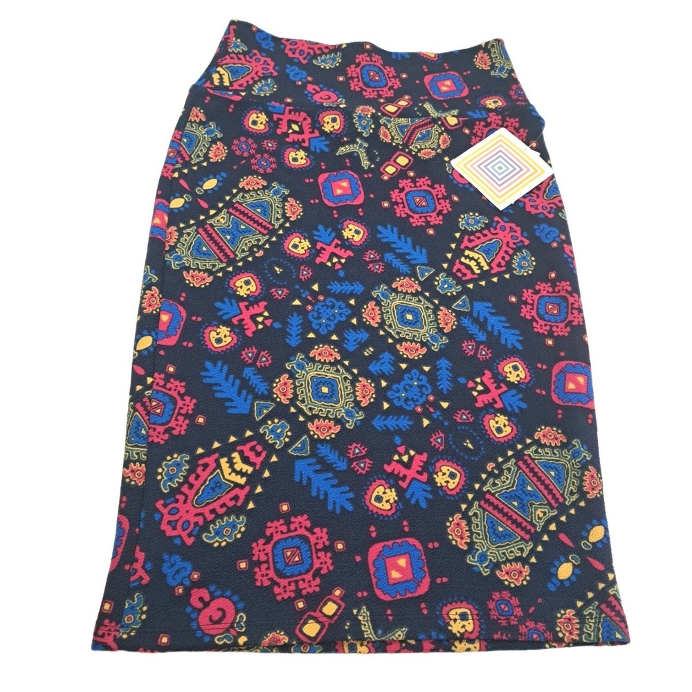 New LuLaRoe Cassie Pencil Skirt Womens XS Multicolor Geometric‎ Pull On NWT